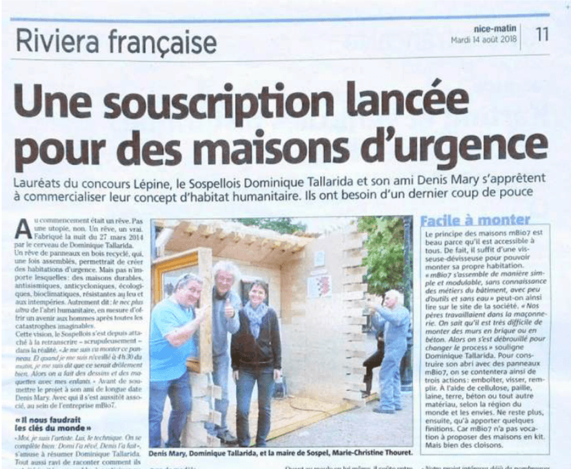 Une souscription lancée pour des maisions d'urgence